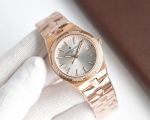 Vacheron Constantin Overseas 33mm Lady Swiss ETA Quartz Movement Diamond Bezel Rose Gold Strap Watch